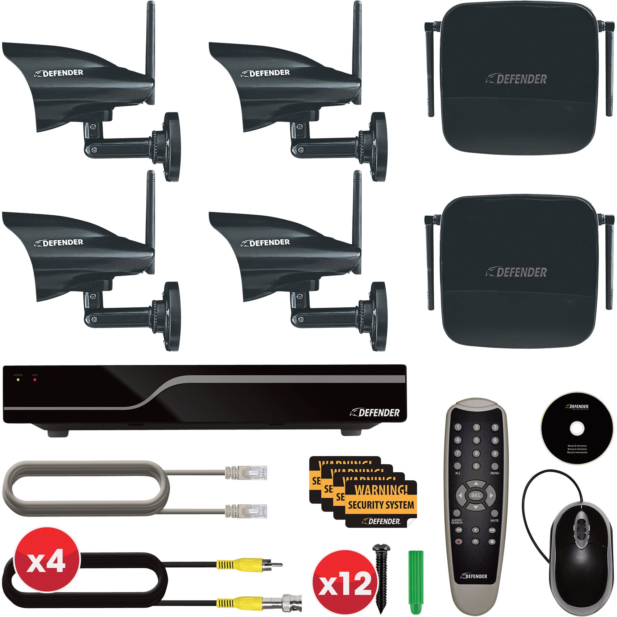 Defender 4-Channel, 4-Camera Security System — Model# 21291